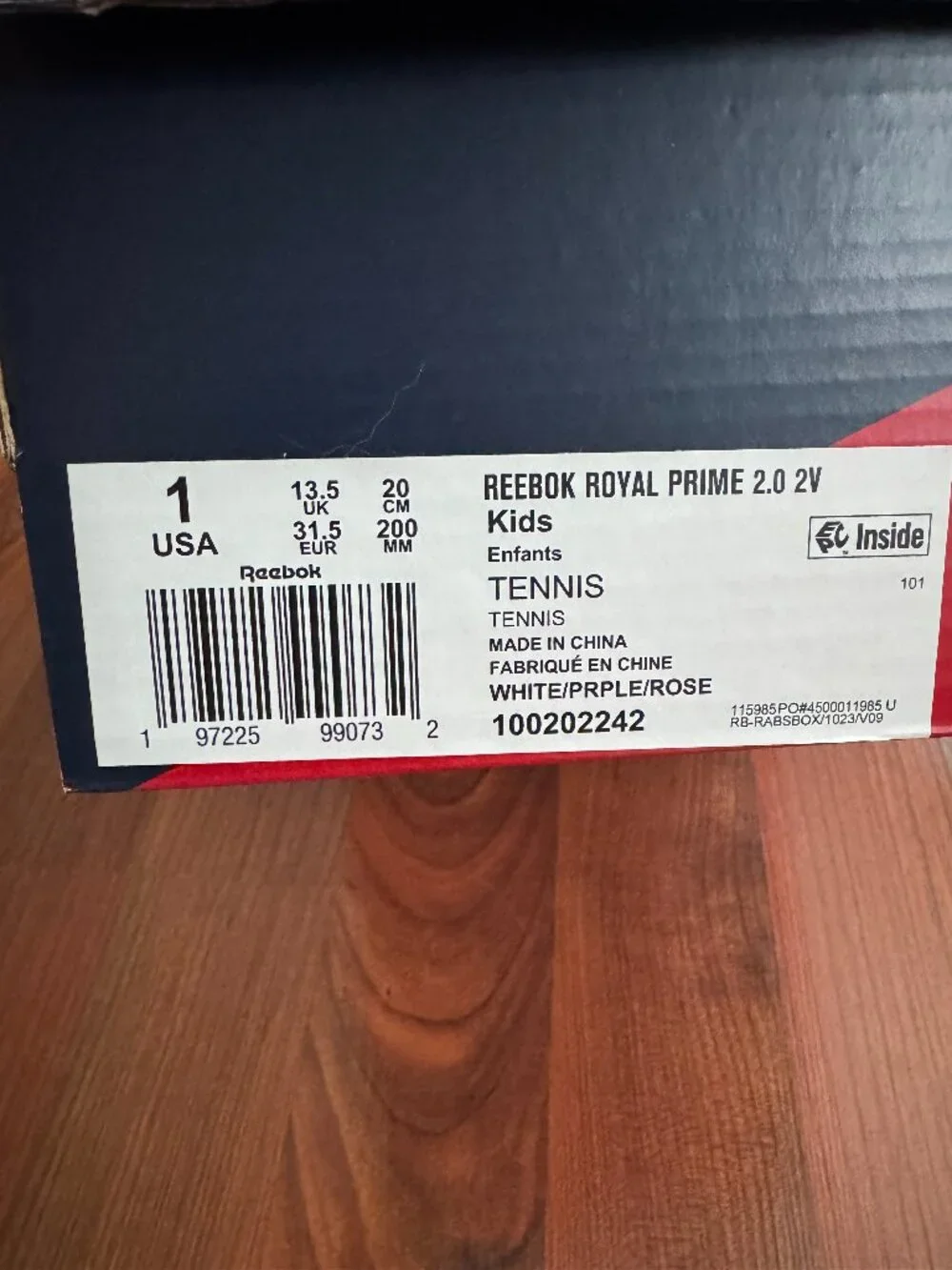 NWT Reebok Royal Prime 2.0 2V Sneakers - Size 1 Kids